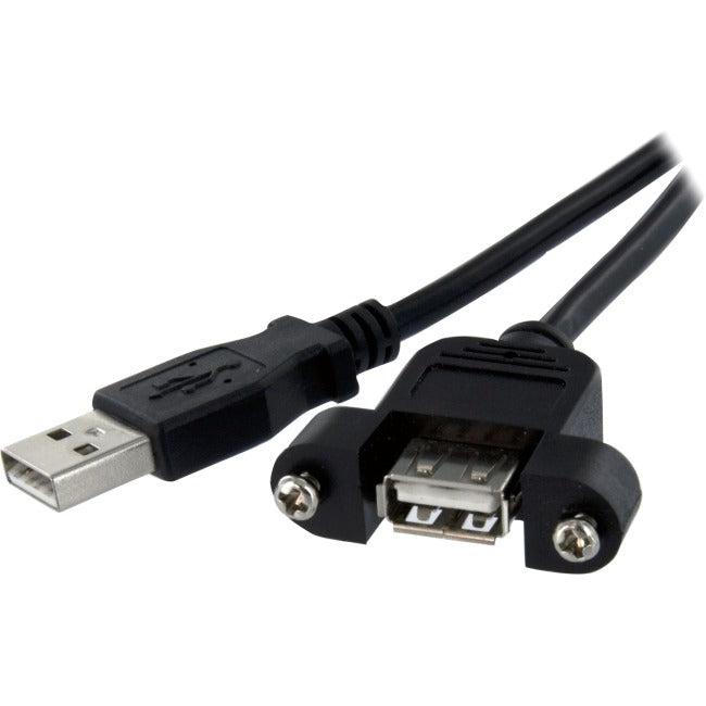 1 ft Panel Mount USB Cable A to A - F/M 1 ft Panel Mount USB Cable A to A - F/M